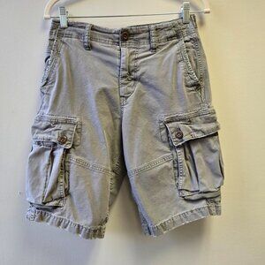 American Eagle Y2K Style Mens Distressed Faded Cargo Shorts Size 28 Gray Casual